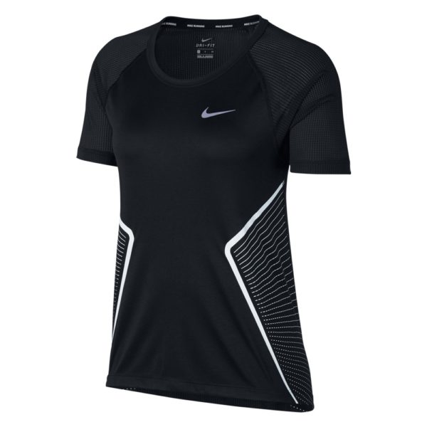 Nike Miler hardloopshirt dames zwart/wit