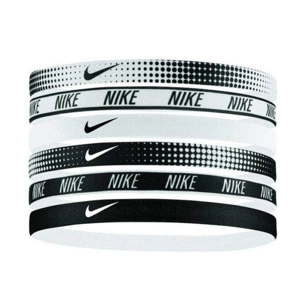 Nike Printed elastische haarbanden 6 stuks zwart/wit