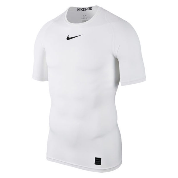 tennis Kapper korting Nike Pro Compressie SS shirt heren wit – Hardlopen.com