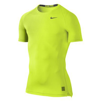 Nike Pro Cool Compression SS thermoshirt heren geel