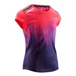 Kalenji T-shirt atletiek Run Dry+ voor kinderen roze/paars met opdruk